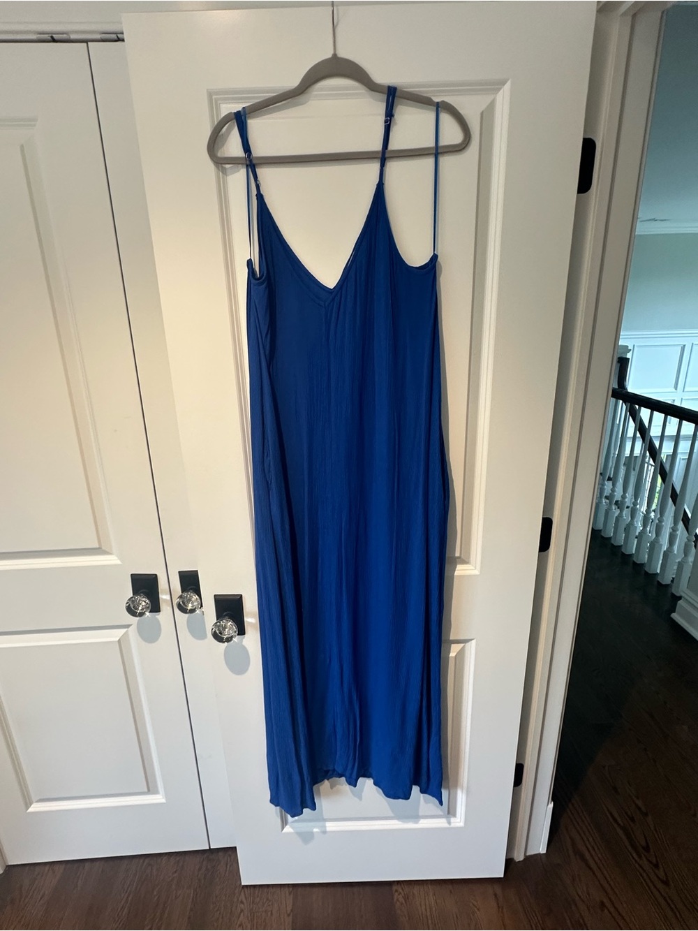 lovestitch Royal Blue Maxi Slip Dress with Spaghetti Straps